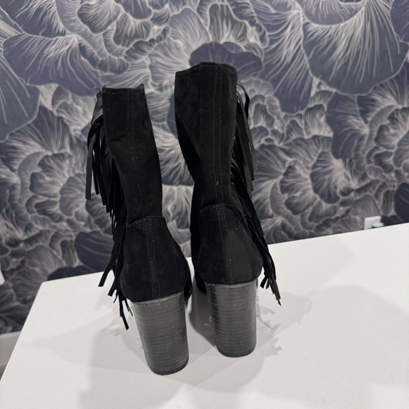 Free People Wild Rose Slouch Fringe Boots in Black size EU 37 - Picture 4 of 9